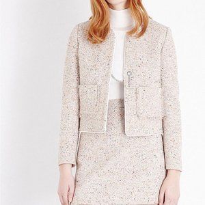 Sandro Tweed Cropped Blazer Sz 38